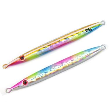 Imagem de ZZTWER Isca de pesca artificial, isca de metal lento 1 peça 150 g 170 g 200 g isca de pesca de metal de água salgada com boa isca artificial de bronzeamento