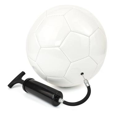 Imagem de UERMAPTE Bola de futebol tamanho 5 bola de treinamento branca pura para festa do dia da família, pintura faça você mesmo, assinaturas de treinamento com agulha de bomba