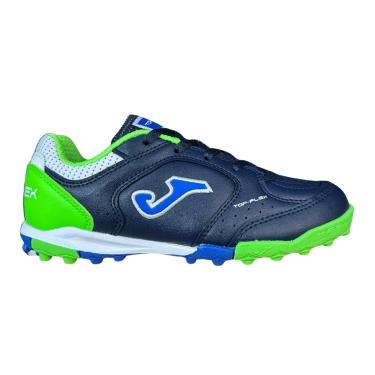 Imagem de Chuteira de Society Joma Top Flex Infantil Marinho/Verde Tamanho 32