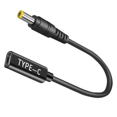 Imagem de Cabo USB C para 5,5 x 2,5 mm macho para fêmea CC 12 V 19 V 20 V DC 5,5 x 2,5 mm para adaptador USB C feito para Asus Laptop Series, roteador, impressora, RVs, gerador solar