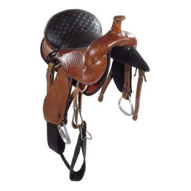 Imagem de Sela Americana Havana Premium Completa Couro 16 Polegadas Nova - Couro