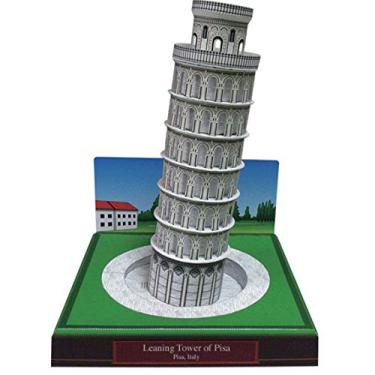 Imagem de Maquete Miniatura Monumento Torre Torta Inclinada Pisa Italia Quebra Cabeça 3D Colagem Papercraft HAS BRASIL