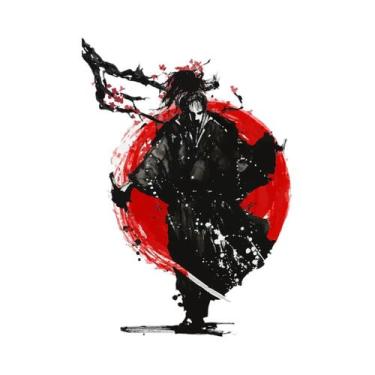 Imagem de Pôsteres De Arte De Parede De Samurai Japonês Moderno, Preto E Branco,