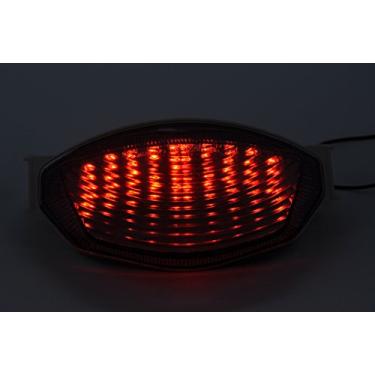 Imagem de Topzone Lighting Lente fumê luzes traseiras de LED para motocicleta, luz traseira de freio com indicadores de luz de seta integrados para Suzuki 2005-2006 GSXR1000