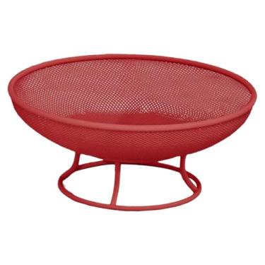 Imagem de XLWLLNJ Suporte para frutas, cesta, prato com pé, organizador de festas, bandeja para servir vegetais, para sala de estar, pão, entrada, Vermelho