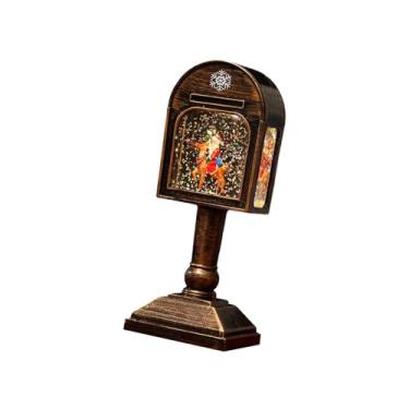 Imagem de KiBcsLic Globo de Neve de Natal com Caixa de Música, Decoração de Mesa 8 X 7 X 20 Cm, com 8 Músicas E Lanterna de água Brilhante para Prateleira, Papai Noel Cavalgando, Tamanho real