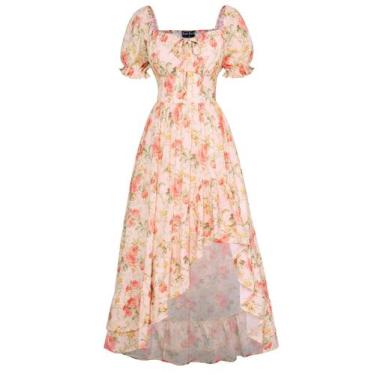 Imagem de Vestido Scarlet Darkness Cottagecore Corset Floral Chiffon