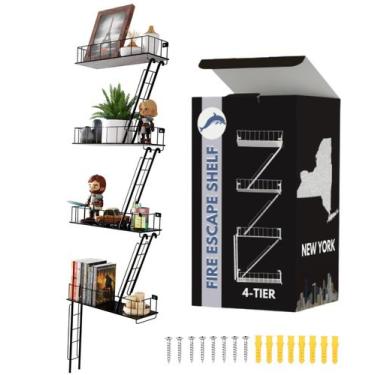Imagem de Prateleira de parede Fire Escape VERSÁTIL KAS 4-Tier Metal Black - VER