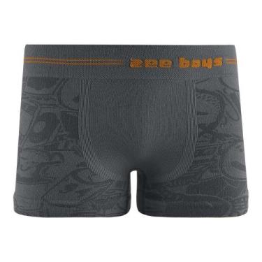 Imagem de Cueca Boxer Infantil sem Costura em Jacquard Grafite - Zee Rucci, G
