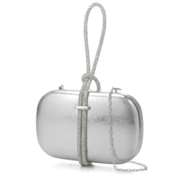 Imagem de CARIEDO Bolsa feminina de strass para noite, bolsa de mão de cristal para casamento, formatura, noite, festa, 8700-2-prata