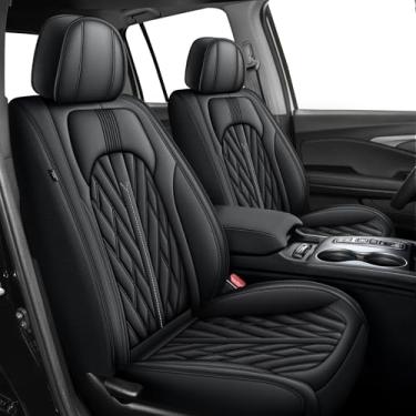 Imagem de Capas de assento adequadas para Honda Ridgeline 2006-2024 2025: Capas de assento de carro de caminhão de cabine de tripulação conjunto completo de couro sintético - assentos dianteiros incompatíveis