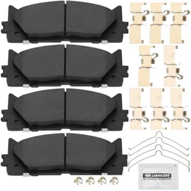 Imagem de D1293 Conjunto de pastilhas de freio dianteiras de cerâmica premium compatível com Toyota Camry 2007-2017, Toyota Avalon 2008-2018, Lexus ES300h 2013-2018, Lexus ES350 2007-2018, substituição