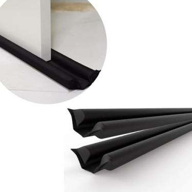 Imagem de KIT 2 VEDA PORTA PRETO 90CM REDUZ ENTRADA DE AR POEIRA E INSETOS