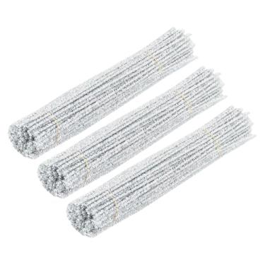 Imagem de 100 peças de limpadores de cachimbo com glitter, limpadores de cachimbo de artesanato longo, hastes metálicas difusas de chenille, limpadores de cachimbos, artes e artesanato, limpadores de cachimbo