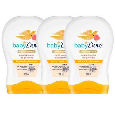 Imagem de Condicionador Dove Baby Hidratação Glicerinada 200ml | Kit com três unidades