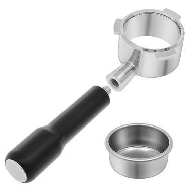 Imagem de KHZSPP Filtro portátil sem fundo de 54 mm, tela de disco de aço inoxidável para filtro de porta nu de 54 mm com cabo de madeira maciça, antioxidação e antiferrugem