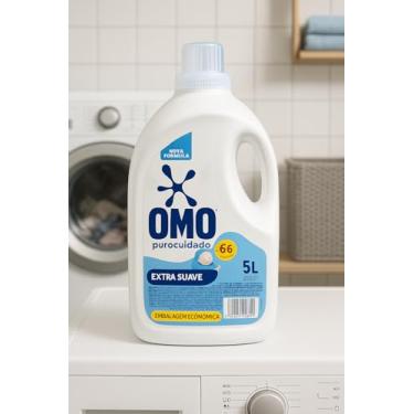 Imagem de Lava Roupas Liquido Concentrado OMO Puro Cuidado 5L Hipoalergênico, Roupas Delicadas