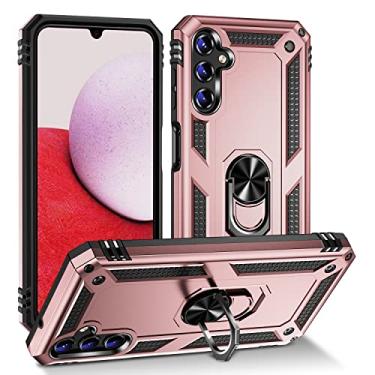 Imagem de SORAKA Capa para Samsung Galaxy A14 5G com suporte de anel capa protetora para Samsung Galaxy A14 4G capa traseira de policarbonato rígido com placa de metal para suporte magnético de telefone carro