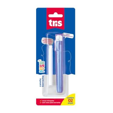 Imagem de Caneta Borracha Push + Refil - Cores Sortidas - Cart C/2 Un - Tris