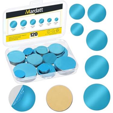 Imagem de Mardatt Kit de tiras magnéticas sob armário com 48 peças, 8 tamanhos, tiras de fita retangulares com suporte adesivo, adesivos de luz magnética de substituição forte para luzes de armário LED (redondo