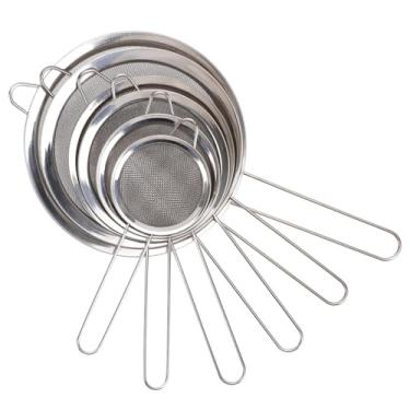 Imagem de CEYAZYE Conjunto de 6 filtros de malha fina, escorredor de aço inoxidável, peneiras com alças, adequado para peneirar, filtrar chá, alimentos, suco, macarrão, farinha na cozinha