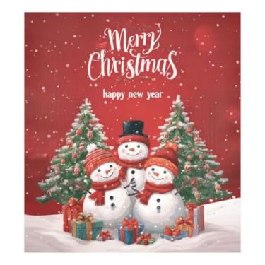 Imagem de Três bonecos de neve sorrindo Natal lava-louças ímã capa ímã painéis de porta eletrodomésticos adesivos para máquina de lavar roupa secadora 58 x 66 cm