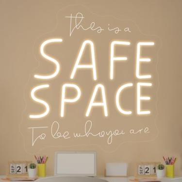 Imagem de Neonawall Neon Sign for Wall Decor Light Up Letters Led Sign Birthday Party Gifts Led Decorative Night Signs Room Decorations Supplies Birthday Party Signs for Home Dorm Bedroom (Safe Space)