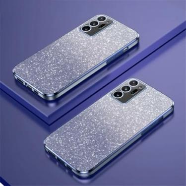 Imagem de Capa protetora de silicone com gradiente de luxo para Samsung Galaxy Note 10 20 S10 S20 Plus S21 Fe S22 S23 S24 Ultra (para Samsung S22 Ultra/Azul)
