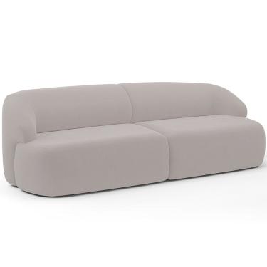 Imagem de Sofá 4 Lugares Curvo Orgânico Para Sala Living 280cm Barolo L06 Veludo Grafite - Lyam D...