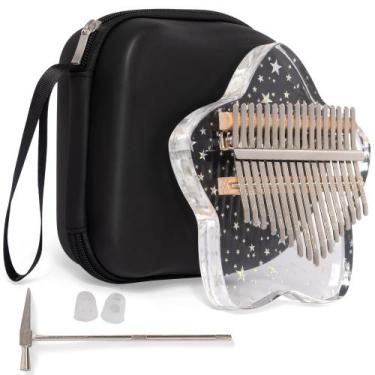 Imagem de Piano de polegar Kalimba LUCKIPLUS Cute 17 teclas Star Crystal