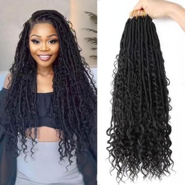 Imagem de Crochet Hair Goddess Locs, 20 polegadas, pré-enroladas, 8 pacotes para