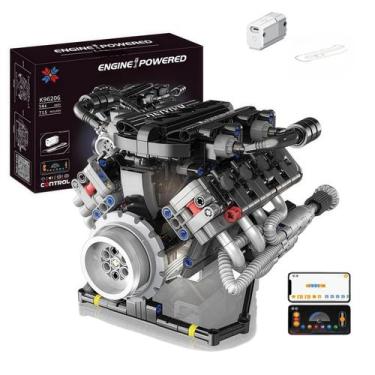 Imagem de Kit de construção do motor TSONER V8 715+Pcs com controle de APP visív