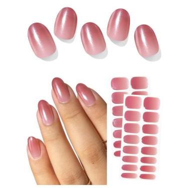 Imagem de Tiras de unhas de gel AutyAmee semi-curadas cromado vermelho carmim 30