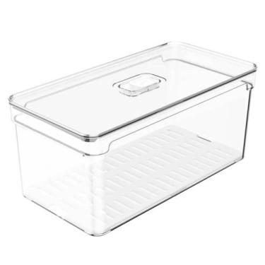 Imagem de Organizador de Geladeira com Escorredor e Tampa 32x16,5x14 - Yangzi