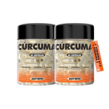 Imagem de 2x Cúrcuma Longa Curcumina 130mg Extrato de Rizomas Rende 60 Doses Altamento Concentrado Vitamina B12 + Vitamin E e Selenio 60 Cápsulas Suplemento 100% Natural Importado - Body Nutry