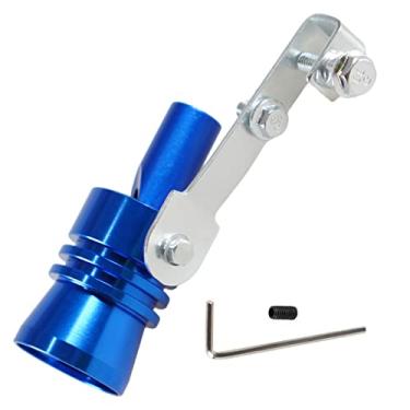 Imagem de YIUIY Tubo de exaustão universal silenciador sonoro simulador de ruído e som para tubo de escape, compatível com caminhão, motocicleta, carros, bicicleta de sujeira e scooter (GG azul)