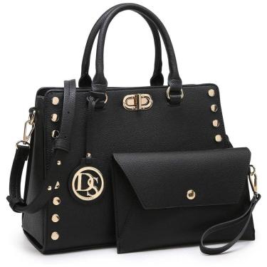 Imagem de Bolsa Feminina de Ombro com Alça Superior e Carteira de Mão, DASEIN XL 23 7579 BK FBA, Preto