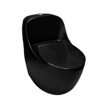 Imagem de Vaso Sanitário Monobloco Caixa Acoplada Veneza Preto Premium - STILLUS