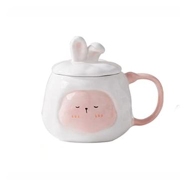 Imagem de GRFIT canecas de café 400 ml para uso doméstico copo de cerâmica estilo coelho branco café da manhã xícara de leite conjunto de chá da tarde xícara de café homens e mulheres uso diário copos e canecas