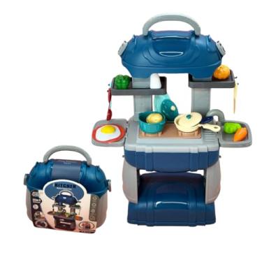 Imagem de Maleta Bancada Cozinha Infantil Brinquedo Educativo Comida