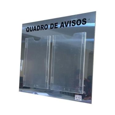 Imagem de Quadro Aviso e Gestão 2 Displays A4 ACM Prata Espelhado Organização e 