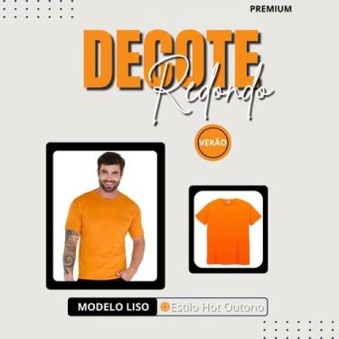 Imagem de Camiseta Masculina Premium Laranja Hot de Gola Redonda - Ss Jeans, Lar