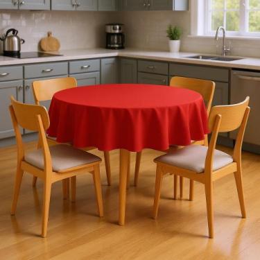 Imagem de Toalha De Mesa Oxford Redonda Decoração Noite De Natal 1,50m Uso Diári