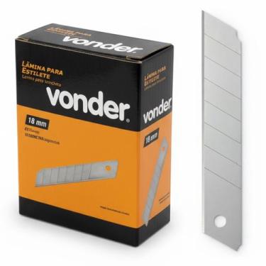 Imagem de Kit 200 Lâminas Estilete Larga 18mm Vonder Profissional Reforçada Segm