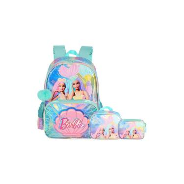 Imagem de Kit Mochila De Costas+Lancheira+Estojo Barbie Brilho - Verde