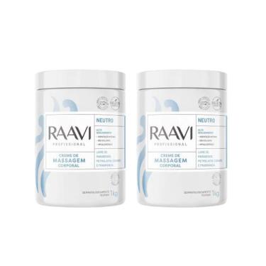 Imagem de Kit Creme De Massagem Raavi Neutro 1Kg C/2UN