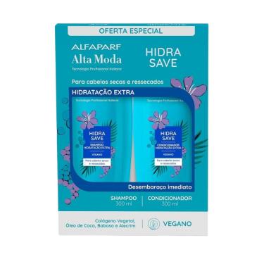 Imagem de Alfaparf Alta Moda Hidra Save Kit Shampoo e Condicionador Hidratação Nutrição 300 ml