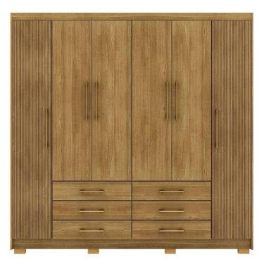 Imagem de Guarda-roupa Casal 6 Portas 6 Gavetas 100% Mdf Cadence Nature-brisa - 