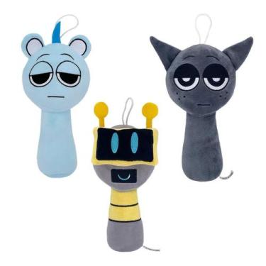 Imagem de Brinquedo de pelúcia Sprunki Game Wenda Grey 25 cm para crianças e adu