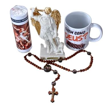 Imagem de Kit São Miguel Imagem Gargano Caneca Vela Terço Canela K1